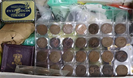 A box of assorted British coinage